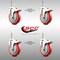 Service Caster 5 Inch 316SS Red Polyurethane Wheel Swivel 12mm Stem Caster Set Lock Brake SCC-SS316TSTTL20S514-PPUBRED-M1215-4 - alternate 4